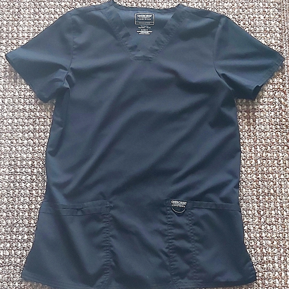 Cherokee Scrubs Top XS Black